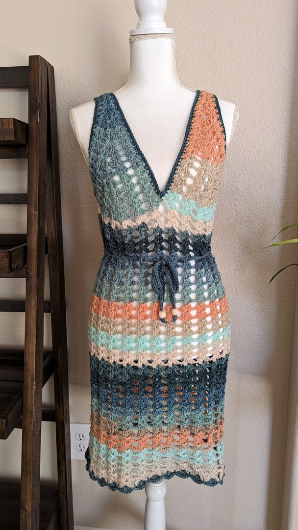 HANDMADE - Variegated Crochet Mesh Dress | MakerPlace by Michaels HANDMADE - Variegated Crochet Mesh Dress | MakerPlace by Michaels